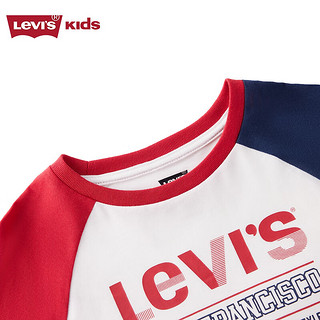 Levi's李维斯新款儿童长袖t恤春秋款洋气上衣打底衫 糖果白 1