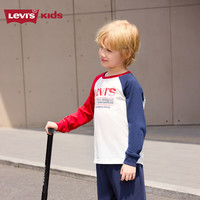 Levi's李维斯儿童长袖t恤春秋款洋气上衣打底衫 糖果白 110/56