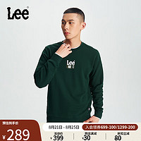 Lee标准版圆领Logo印花字母男款长袖休闲卫衣L432104XH00F 藻绿色 S