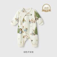 婴儿连体衣 绿色平安夜