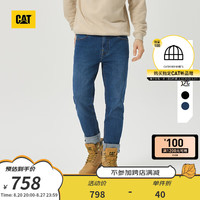卡特彼勒CAT卡特24秋季男士户外休闲经典收脚口休闲百搭牛仔裤 蓝色 36