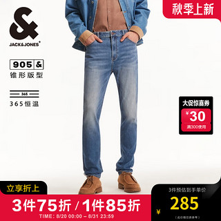 杰克·琼斯（JACK&JONES）秋季时尚日常百搭舒适休闲长裤子微弹锥形牛仔裤男22433208 E39 中牛仔蓝 E39 中牛仔蓝 180/84A/LR