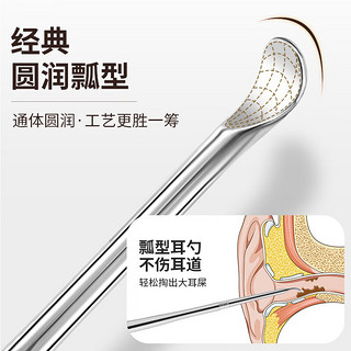 博友（BO YOU）钛合金挖耳勺采耳成人耳耙子掏耳朵带钥匙圈便携单个装C-2380 钛合金挖耳勺丨简约便携款