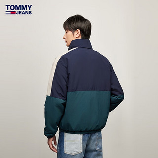 TOMMY JEANS24秋冬男装双面穿潮流拼色仿羊羔绒单夹克DM0DM20462 藏青/蓝绿CWG XL