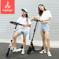phoenix凤凰儿童滑板车两轮上班踏步大轮折叠校园工具滑步车顶配款
