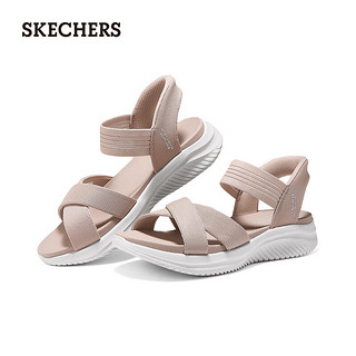 斯凯奇（Skechers）【母亲节】【闪穿鞋】夏女鞋时尚舒适凉鞋119975 裸粉色/BLSH 38