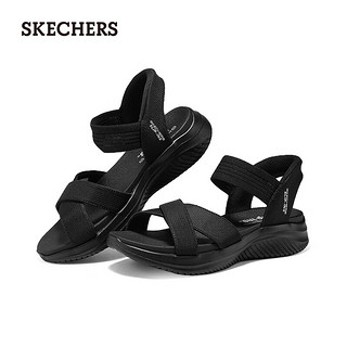 斯凯奇（Skechers）【母亲节】【闪穿鞋】夏女鞋时尚舒适凉鞋119975 全黑色/BBK 37