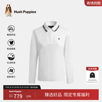 Hush Puppies女装秋季款莫代尔柔软舒适长袖POLO衫 泡沫白 M