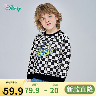 迪士尼宝宝（Disney Baby）迪士尼宝宝童装时尚休闲百搭舒适保暖卫衣24年 221S1710男童黑白 90