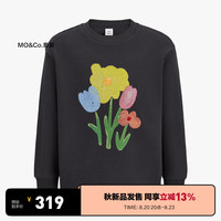 little MO&Co.亲子装 little moco童装24秋装男女童花朵印花长袖圆领卫衣 深灰色 130/64