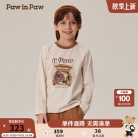 PawinPaw卡通小熊童装2024年秋冬男童长袖圆领T Ivory象牙色/39 130cm
