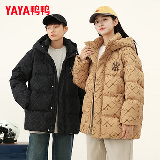 鸭鸭（YAYA）儿童羽绒服男女童短款中冬季加厚时尚青少年中大童装百搭外套 卡其色 150cm