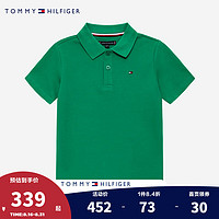 TOMMY HILFIGER汤米童装夏季儿童POLO衫男童中大童网球运动透气短袖T恤潮 群青绿 110/56