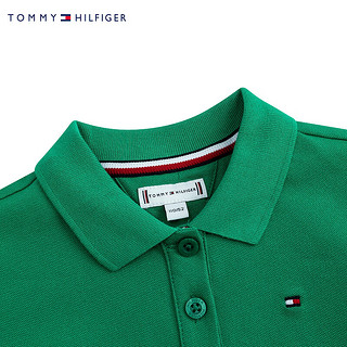 TOMMY HILFIGER汤米童装POLO裙女童夏装连衣裙儿童休闲运动T恤裙子 群青绿 140/64