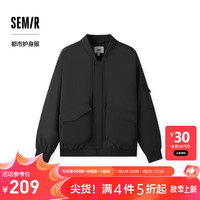 森马(semir)棉服男防水防油防污防风2024冬装厚飞行员外套棒球领夹克
