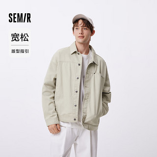 森马（Semir）夹克男2024秋季做旧复古工装外套宽松纯棉上衣 浅卡其50368 165/84A/S