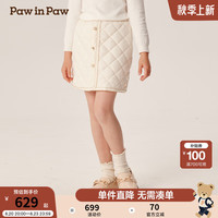 PawinPaw卡通小熊童装2024年秋冬女童短裙小香风半裙优雅气质 Ivory象牙色/39 110cm