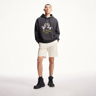 杰克·琼斯（JACK&JONES）秋季NBA联名湖人队潮流百搭袋鼠口袋连帽卫衣长款男224333002 黑砂色E44 常规 黑砂色E44 190/108A/XXL