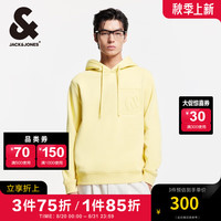 杰克·琼斯(JACK&JONES)男装衣服秋冬钢印图案抽绳保暖连帽卫衣男潮流加绒套头帽衫厚款 秋叶黄 常规 170/92A/S