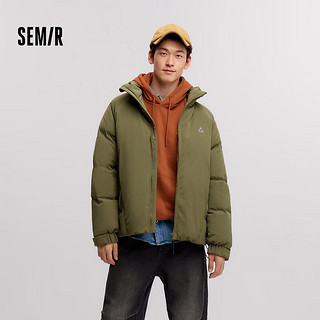 森马（Semir）羽绒服男2024冬季户外肌理感印花外套宽松插肩袖立领潮流 沙卡（灰鸭绒）50408 185/100A/XXL