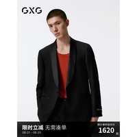 GXG男装 含羊毛商务休闲西装男士正装 24年秋G24X133003 黑色 165/S
