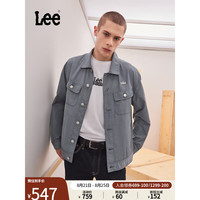 李 Lee24早秋舒适版Y2K翻领男尼龙长袖骑士夹克外套LMT0090222RZ 灰蓝色 L