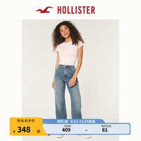 HOLLISTER24秋季百搭水洗宽松直筒长裤牛仔裤 女 KI355-4344 靛蓝色 160/60A 00标准版