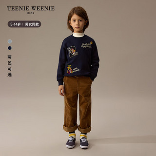 Teenie Weenie Kids小熊童装24秋冬男女童学院风套头加绒卫衣 中灰色 110cm