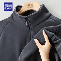 罗蒙(ROMON)【双面摇粒绒】休闲夹克男秋季新款时尚百搭加厚保暖外套男