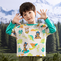 汪汪队立大功女童长袖t恤春秋2024秋装儿童纯棉上衣女宝宝打底衫女孩衣服 白色花版0296 140cm