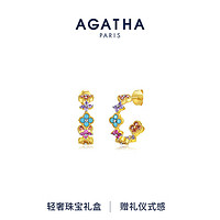 AGATHA 幸运四叶花银金色繁花耳环