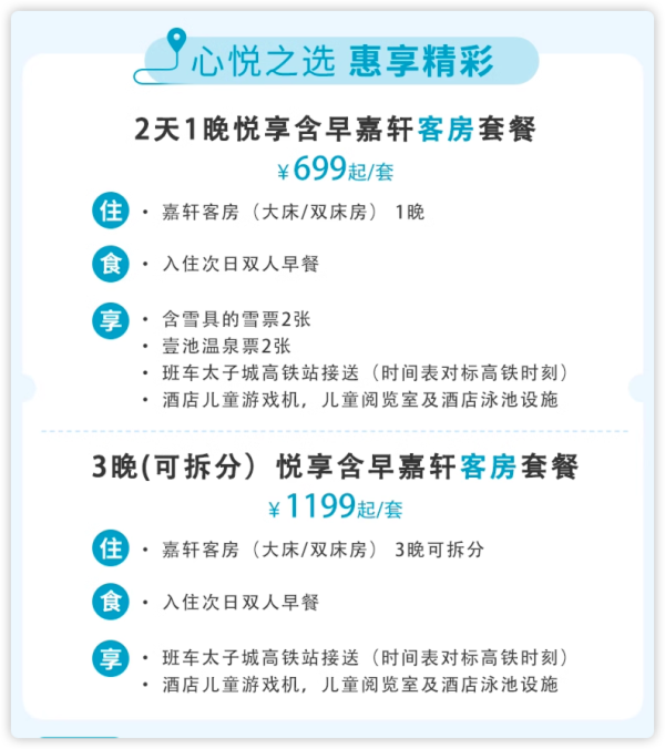 有近2个月不加价时间!雪票温泉都有了!张家口崇礼太舞凯悦嘉轩酒店 嘉轩客房1-3晚套餐(含双早+高铁站接送)