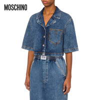 MOSCHINO M05CH1N0 JEANS24早秋女士心形口袋短款衬衫 蓝色 XS