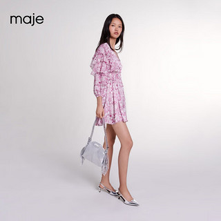 Maje2024秋季新款女装法式印花公主风收腰短款连衣裙MFPRO03760 双色 T