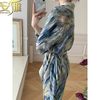 安雁2024独特花纹早秋梵高色调通勤法式衬衫半裙薄款套装女早秋