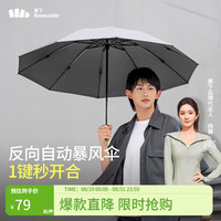 蕉下（beneunder）全自动雨伞三折防风加固折叠伞薄影灰