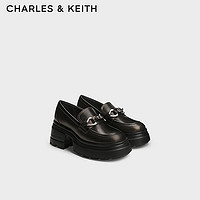 CHARLES&KEITH24秋CK1-70900537英伦风增高粗跟厚底乐福鞋女 Bronze古铜色 39