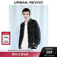 UR2024秋季新款男装潮流休闲复古水洗口袋牛仔衬衫UMV840080 深灰
