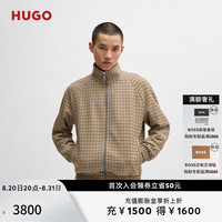 HUGO男士2024秋季千鸟格图案弹性材质现代版型夹克 209-卡其色 54