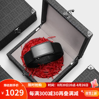 皮尔卡丹皮带男真皮商务海豹皮腰带自动扣男士轻奢裤带送 黑枪【海豹皮、PVC礼盒】 115cm