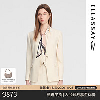 歌力思（ELLASSAY）2024秋季经典耐看高端气质休闲一粒扣西装女EWE353T01000 珠光白 M