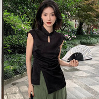 2024新中式时尚上衣衬衫改良中国风小衫禅意衬衣女夏短袖修身