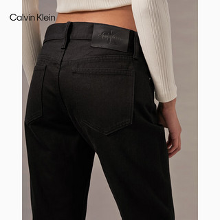 Calvin Klein Jeans24秋季女士时尚复古ck纯棉黑色低腰直筒牛仔裤J224671 1BY-牛仔黑 27