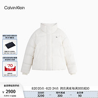 Calvin Klein Jeans【防泼水】24秋季女士ck绒领立领鸭绒羽绒服J224788 YBI-牛乳白 XS