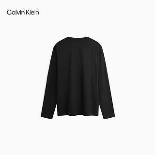 Calvin Klein Jeans24秋季男士休闲通勤简约ck字母净色打底长袖T恤J327467 BEH-太空黑 M