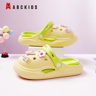 移动端、京东百亿补贴：ABCKIDS ABC KIDS儿童拖鞋洞洞鞋童鞋荧光绿/立体琳娜贝尔 26-27 适合脚长17-17.5cm