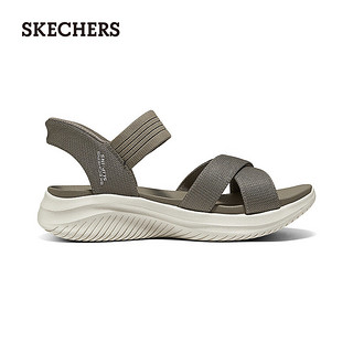 斯凯奇（Skechers）【母亲节】【闪穿鞋】夏女鞋时尚舒适凉鞋119975 深灰褐色/DKTP 35