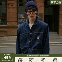 Teenie Weenie Men小熊男装牛仔外套2024秋季新款休闲宽松工装复古夹克 牛仔色 1