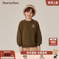 PawinPaw卡通小熊童装2024年秋冬男童圆领卫衣 Green绿色/40 150cm
