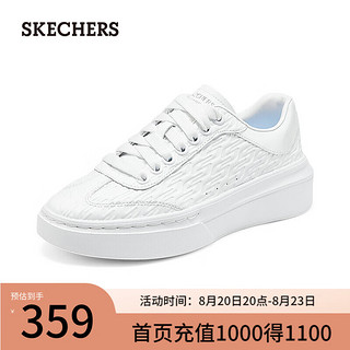 斯凯奇（Skechers）2024夏季女士板鞋绑带透气高回弹舒适185066 白色/WHT 36